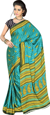

Khushali Self Design, Printed Fashion Jacquard Saree(Green, Yellow)