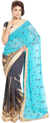 

Soch Embroidered Fashion Chiffon Saree(Blue)