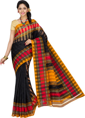 

Mathura Printed Paithani Cotton Saree(Multicolor)