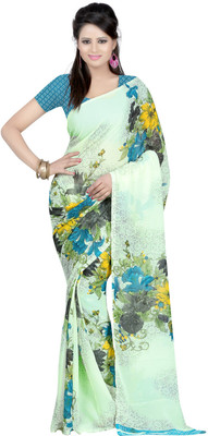 

Jaipur Kurti Printed Daily Wear Georgette Saree(White), Cream