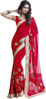 

Vishal Printed Fashion Georgette Saree(Red)
