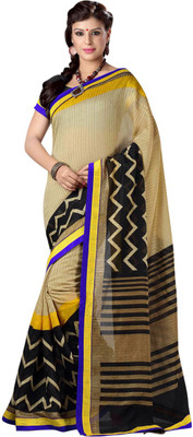 

Saara Printed Fashion Cotton Saree(Yellow, Black), Black;yellow