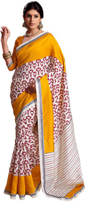 

Shree Vardhman Printed Bollywood Art Silk Saree(Multicolor), Yellow;off white