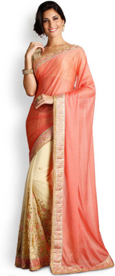 

Soch Embroidered Fashion Georgette Saree(Red), Peach