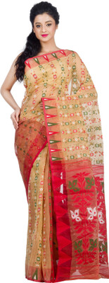 RLBFashion Self Design Jamdani Handloom Cotton, Silk Saree(Multicolor) Flipkart
