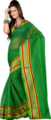 

Sanju Sarees Solid Fashion Art Silk Saree(Green)