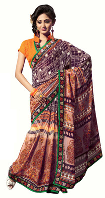 

Jiya Self Design, Printed Fashion Georgette Saree(Multicolor), Multi:orange