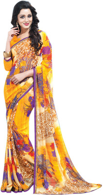 

Saara Floral Print Daily Wear Chiffon Saree(Yellow)