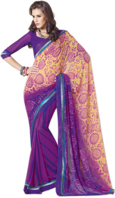 

Vishal Printed Fashion Georgette Saree(Purple), Mustard;purple
