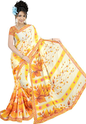 

Khoobee Printed Fashion Georgette Saree(Yellow)