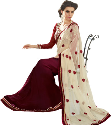 

Vishal Printed Fashion Georgette Saree(Maroon), Cream;maroon