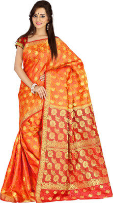 

Mimosa Paisley Kanjivaram Handloom Art Silk Saree(Gold), Gold*maroon