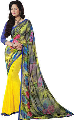 

Saara Printed Fashion Georgette Saree(Yellow, Blue)