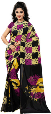 Vardan PRINTS Printed Bollywood Georgette Saree(Multicolor)