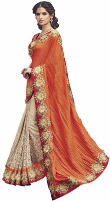 

Vishal Embroidered Bollywood Net Saree(Orange)