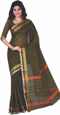 

Ishin Solid, Striped Fashion Cotton Saree(Multicolor)