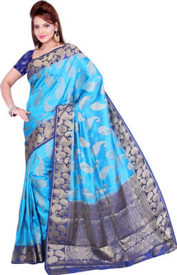 

Ishin Printed Fashion Art Silk Saree(Blue)