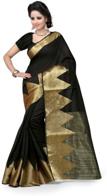 

Style U Self Design Banarasi Cotton Saree(Black)