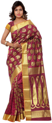 

Parisha Printed Daily Wear Art Silk Saree(Pink, Yellow), Pink & gold