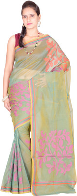 

Chandrakala Self Design Banarasi Cotton Saree(Multicolor), Green