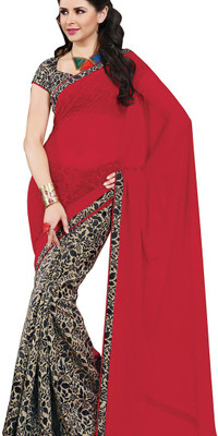 

Indian Wear Online Printed Fashion Pure Chiffon Saree(Multicolor), Multicolor552