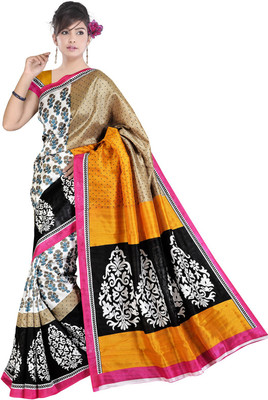 

Manthan Printed Daily Wear Art Silk Saree(Multicolor), Multi