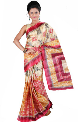 

Anushree Saree Printed Fashion Silk Saree(Multicolor), Red