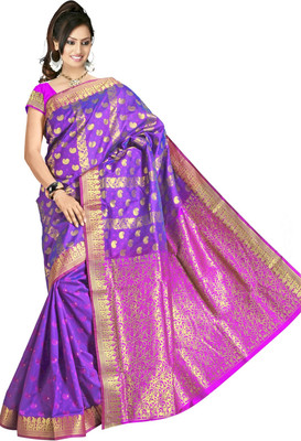 

JagannathSaree Self Design Bollywood Silk Saree(Magenta)
