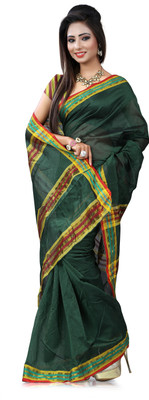 

Kanheyas Printed Daily Wear Handloom Silk Cotton Blend Saree(Green)