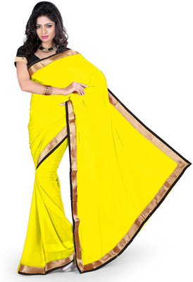 

Indian Wear Online Solid Fashion Georgette Saree(Yellow)