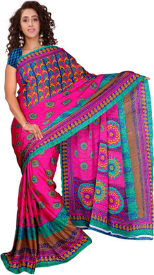 

Vardan Prints Printed Bollywood Crepe Saree(Pink)