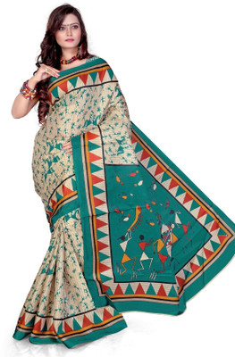 

Cenizas Printed Fashion Cotton Saree(Multicolor), Green