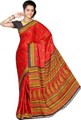 

Khushali Self Design, Printed Fashion Jacquard Saree(Red, Yellow)