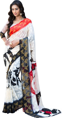 

Manthan Printed Daily Wear Georgette Saree(White)