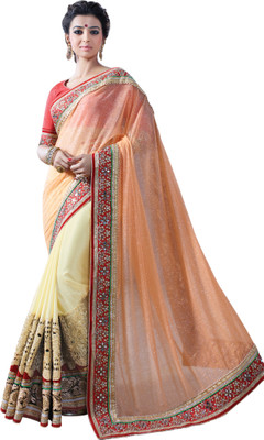 

Chirag Sarees Embroidered Bollywood Georgette Saree(Orange)