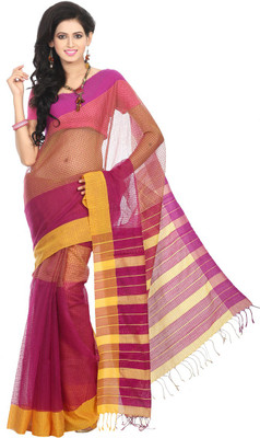 

Crochetin Self Design Fashion Handloom Art Silk Saree(Pink, Yellow)