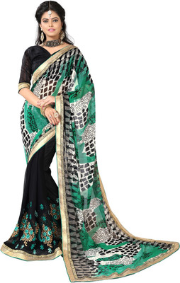 

Shree Vardhman Embroidered Bollywood Georgette Saree(Black)