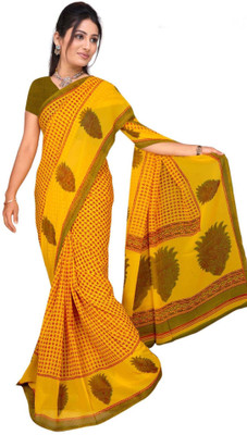 

Jiya Self Design Fashion Georgette Saree(Yellow)