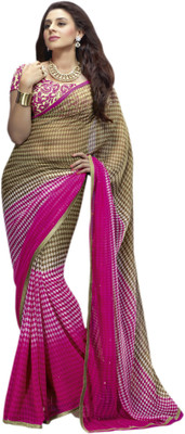 

Vishal Solid Fashion Georgette Saree(Pink)