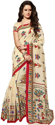 

JTInternational Printed Bollywood Art Silk Saree(Mustard)