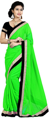 

Indian Wear Online Solid Fashion Chiffon Saree(Green)