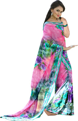

Parisha Floral Print, Printed Fashion Georgette Saree(Pink, Green, Multicolor), Green;multicolor;pink