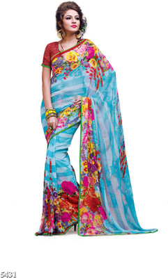 

Ridham Sarees Printed Fashion Handloom Chiffon Saree(Multicolor)