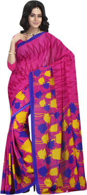 

Saara Geometric Print Daily Wear Georgette Saree(Orange, White)
