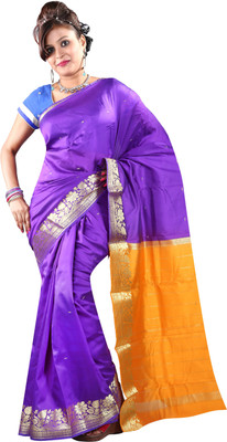 

Anushree Saree Self Design Fashion Chanderi Saree(Multicolor), Blue