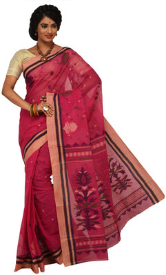 

Sangam Kolkata Embellished Fashion Handloom Cotton Saree(Pink)