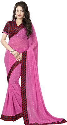 

Khushali Self Design, Printed Fashion Georgette Saree(Pink, Red, Grey), Grey;pink;red