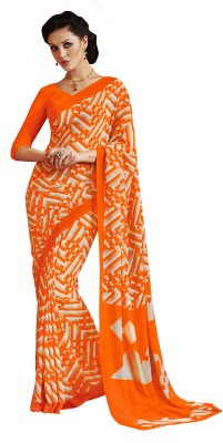 

Lovelylook Printed Daily Wear Georgette Saree(Orange, Multicolor), Orange & multi