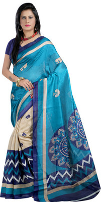 

Anushree Saree Printed Bhagalpuri Khadi Saree(Multicolor), Multicolour