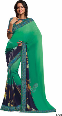

Ridham Sarees Hand Painted Hand Batik Pure Georgette Saree(Multicolor)